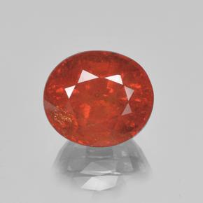 Granato spessartite Rosso brillante naturale da 5.21 ct, Taglio ovale, VS-SI
