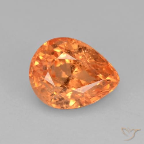 Granato spessartite Arancio Medio naturale da 0.86 ct, Forma a pera, VS-SI