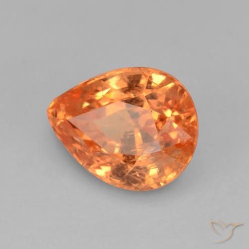 Granato spessartite Arancio Medio naturale da 0.86 ct, Forma a pera, VS-SI