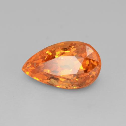 Granato spessartite Arancione brillante naturale da 0.67 ct, Forma a pera, VS-SI