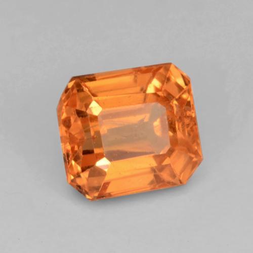 Granato spessartite naturale arancione da 0,91 ct, taglio smeraldo, VS-SI