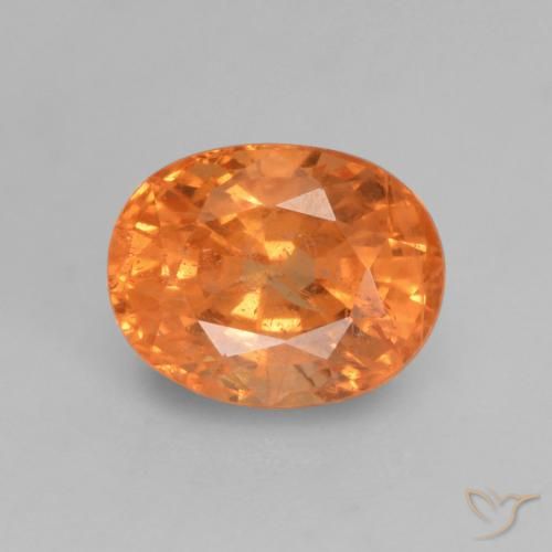 Granato spessartite naturale arancione da 0,83 ct, taglio ovale, VS-SI