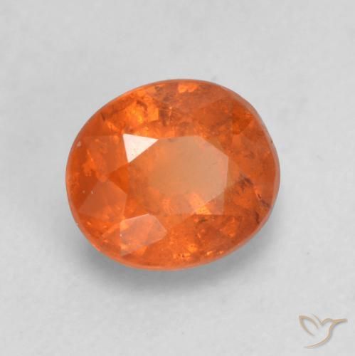 Granato spessartite Arancia Fuoco naturale da 0.74 ct, Ovale, VS-SI