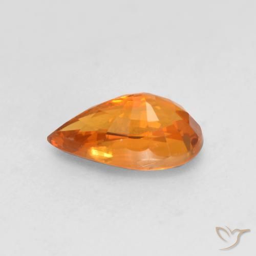 Granato spessartite Arancione brillante naturale da 0.66 ct, Forma a pera, VS
