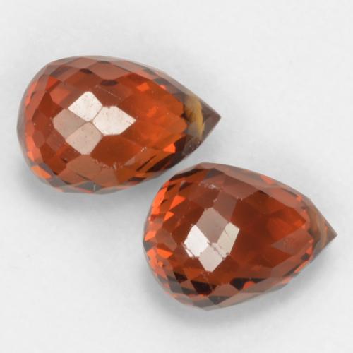 Gemme di Granato spessartite Rosso Ambra Intenso naturale da 2.30 ct, Taglio briolette, VVS-VS
