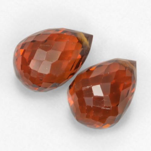 Gemme di Granato spessartite Rosso Ambra Intenso naturale da 2.30 ct, Taglio briolette, VVS-VS
