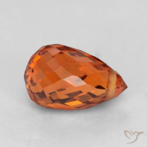 Granato spessartite Arancione Ambra naturale da 1.23 ct, Taglio briolette, VS-SI
