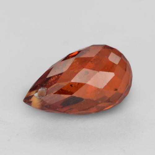 Granato spessartite naturale rosso da 1,23 ct, briolette, VS-SI