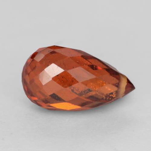 Granato spessartite naturale rosso da 1,23 ct, briolette, VS-SI