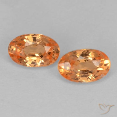 0.80ctw Naturale Arancione brillante Granato spessartite, Ovale, VS-SI