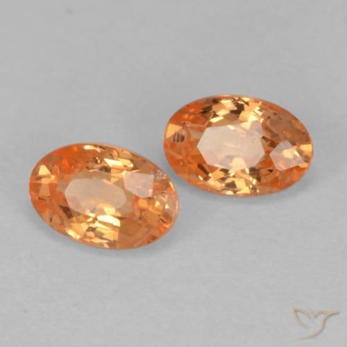 Gemme di Granato spessartite Arancione brillante naturale da 0.80 ct, Taglio ovale, VS-SI