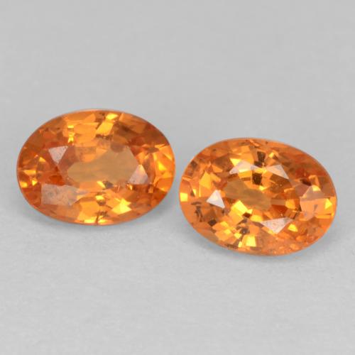 Gemme di Granato spessartite Arancione brillante naturale da 1.29 ct, Taglio ovale, VS-SI