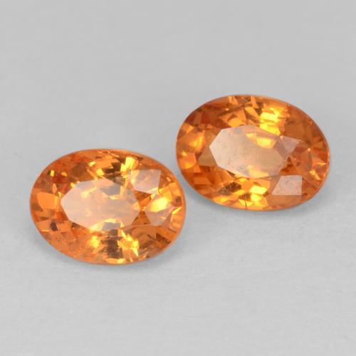 Gemme di Granato spessartite Arancione brillante naturale da 1.29 ct, Taglio ovale, VS-SI