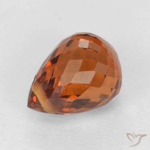 1.29ct Naturale Arancione rossastra Granato spessartite, Taglio briolette, VS