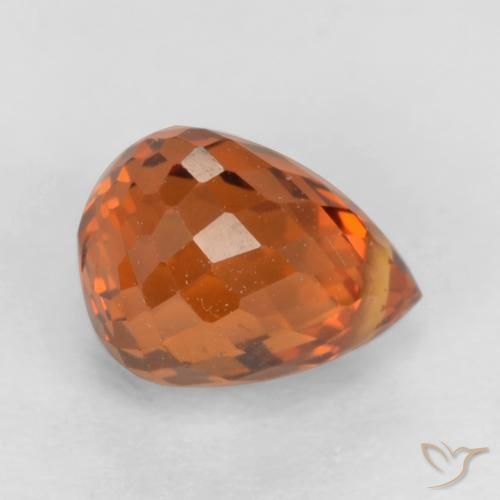 Granato spessartite Arancione rossastra naturale da 1.29 ct, Taglio briolette, VS