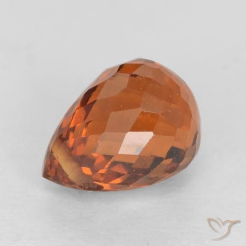 Granato spessartite Arancione rossastra naturale da 1.29 ct, Taglio briolette, VS