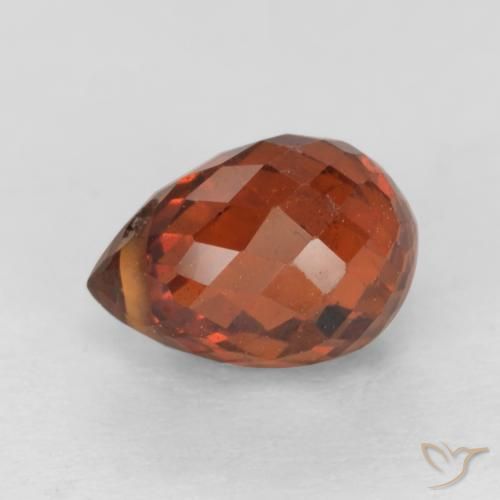 1.52ct Naturale Rosso fuoco Granato spessartite, Taglio briolette, VS-SI
