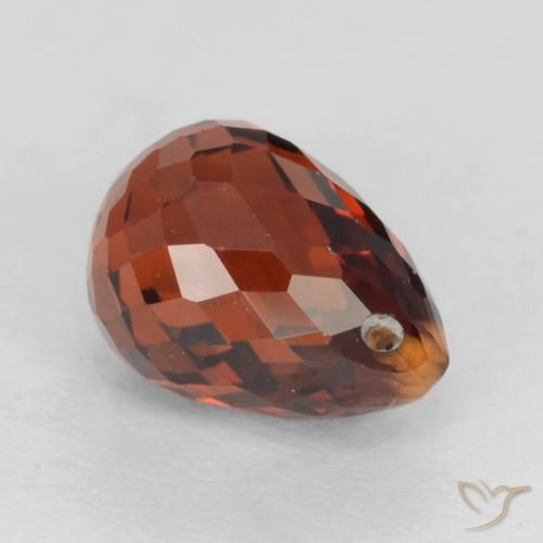 Granato spessartite Rosso fuoco naturale da 1.65 ct, Taglio briolette, VS