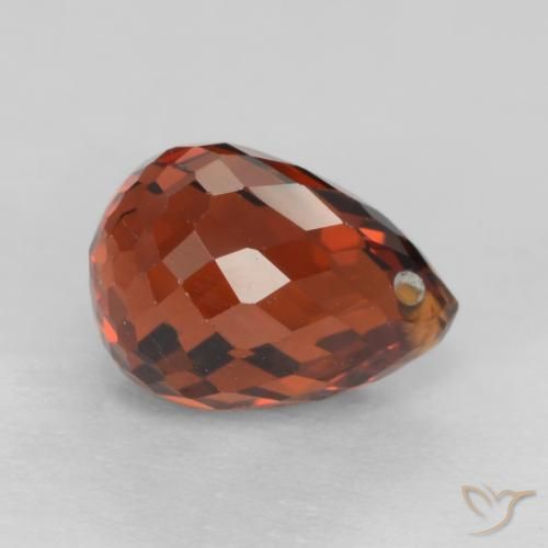 Granato spessartite Rosso fuoco naturale da 1.65 ct, Taglio briolette, VS
