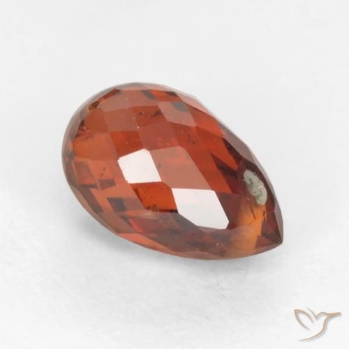 Granato spessartite naturale rosso da 1,51 ct, briolette, VS