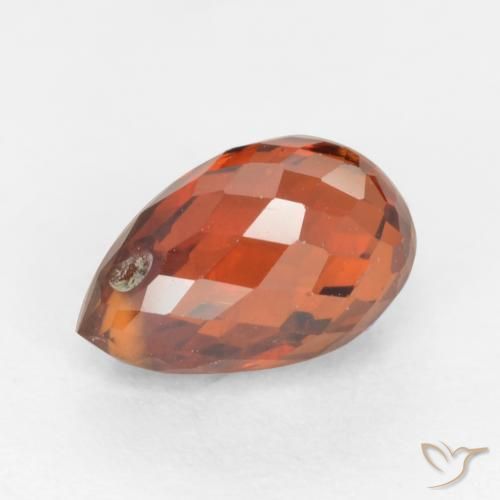 Granato spessartite naturale rosso da 1,51 ct, briolette, VS