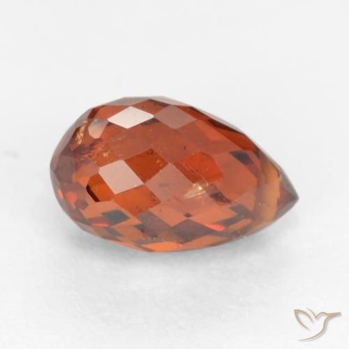 Granato spessartite naturale rosso da 1,51 ct, briolette, VS