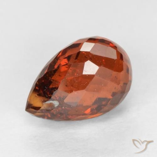 Granato spessartite naturale rosso da 1,78 ct, briolette, SI