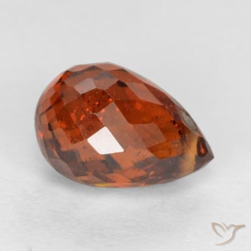Granato spessartite naturale rosso da 1,78 ct, briolette, SI