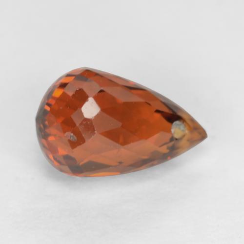 Granato spessartite naturale rosso da 1,33 ct, briolette, VS