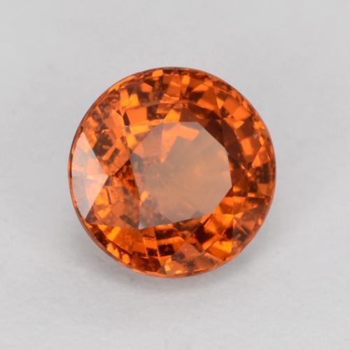 Granato spessartite Arancione rossastra naturale da 0.80 ct, Taglio rotondo, VS
