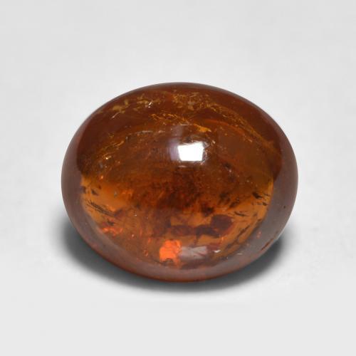 Granato spessartite Arancione scuro naturale da 0.96 ct, Taglio ovale, Traslucido