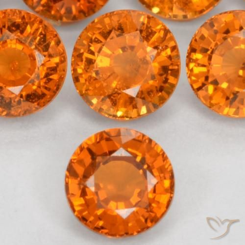 0.51ct Naturale Arancio Medio Granato spessartite, Rotondo, VS