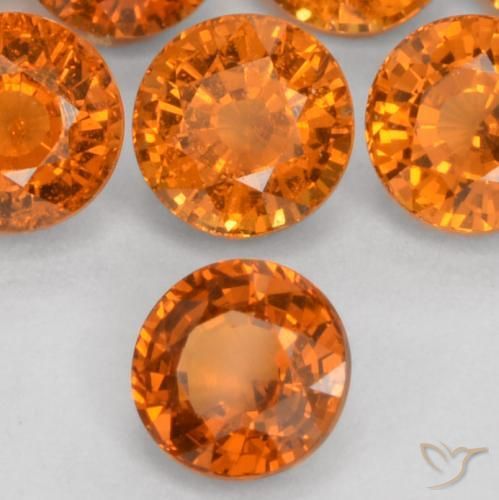 Granato spessartite Arancio Medio naturale da 0.51 ct, Rotondo, VS