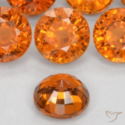 Granato spessartite Arancio Medio naturale da 0.51 ct, Rotondo, VS