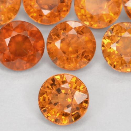 Granato spessartite Arancio Medio naturale da 0.31 ct, Rotondo, VS