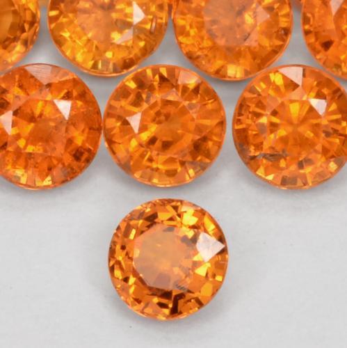 Granato spessartite Arancione rossastra naturale da 0.26 ct, Rotondo, VS