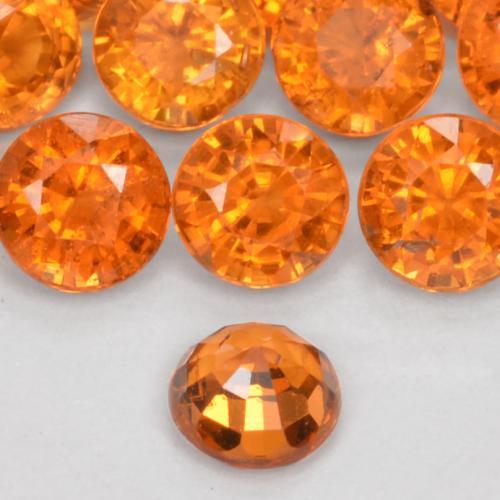 Granato spessartite Arancione rossastra naturale da 0.26 ct, Rotondo, VS