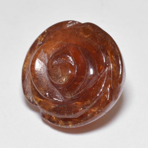 Granato spessartite naturale arancione da 22,72 ct, taglio fiore, traslucido