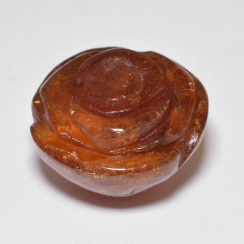 Granato spessartite naturale arancione da 22,72 ct, taglio fiore, traslucido