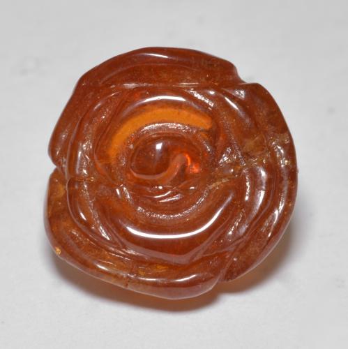 Granato spessartite Arancione scuro naturale da 16.52 ct, Taglio a fiore, Traslucido