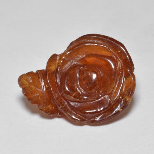 Granato spessartite Arancione rossastra naturale da 13.11 ct, Taglio a fiore, Traslucido