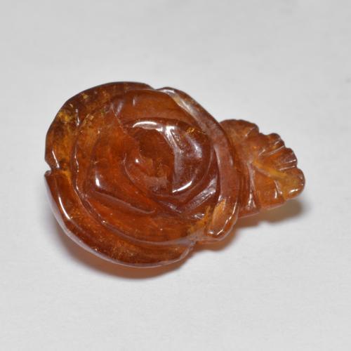 Granato spessartite Arancione rossastra naturale da 13.11 ct, Taglio a fiore, Traslucido