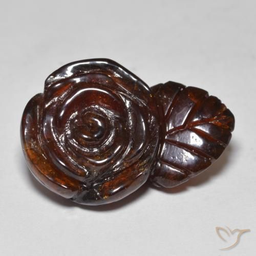 22.04ct Naturale Arancione scuro Granato spessartite, Taglio a fiore, Traslucido