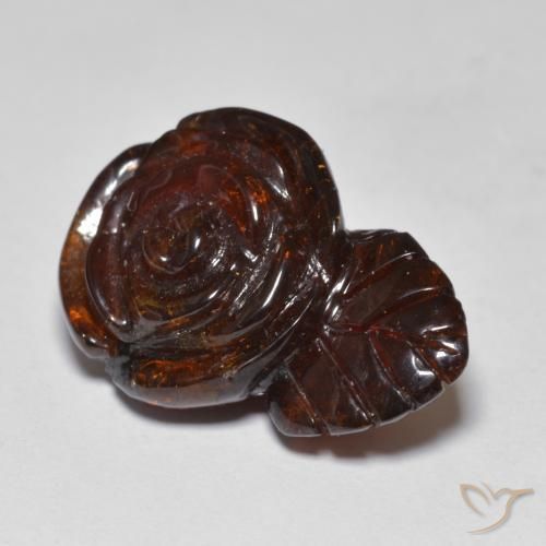 Granato spessartite Arancione scuro naturale da 22.04 ct, Taglio a fiore, Traslucido