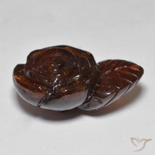Granato spessartite Arancione scuro naturale da 22.04 ct, Taglio a fiore, Traslucido
