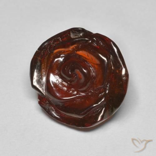 Granato spessartite naturale arancione da 10,05 ct, taglio fiore, traslucido