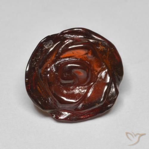 Granato spessartite naturale arancione da 10,05 ct, taglio fiore, traslucido