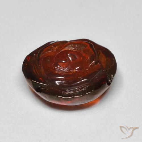Granato spessartite naturale arancione da 10,05 ct, taglio fiore, traslucido