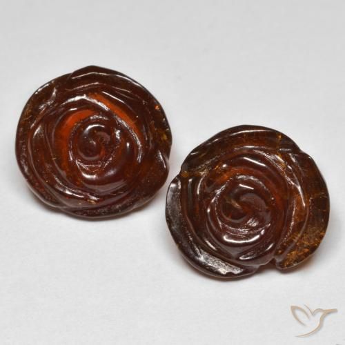 27.81ctw Naturale Arancione scuro Granato spessartite, Taglio a fiore, Traslucido