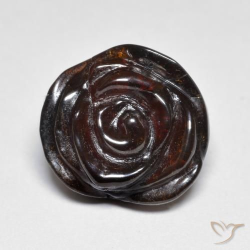 14.42ct Naturale marrone pecan Granato spessartite, Taglio a fiore, Traslucido